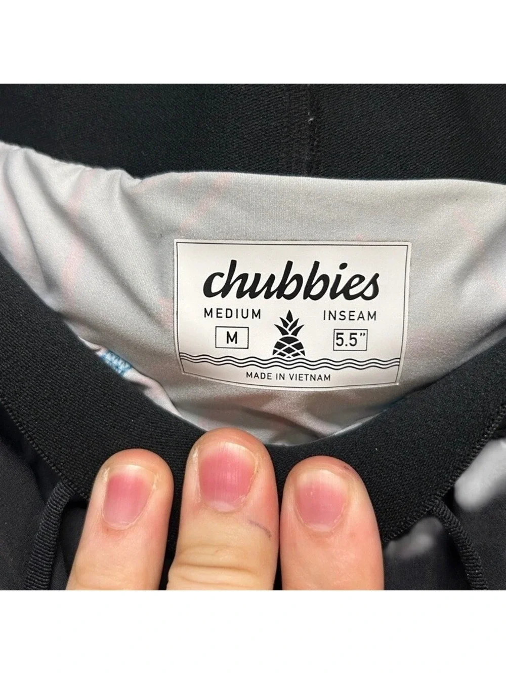 Chubbies Men's Black Palm Tree Performance Boxer Brief Lined Shorts Size M